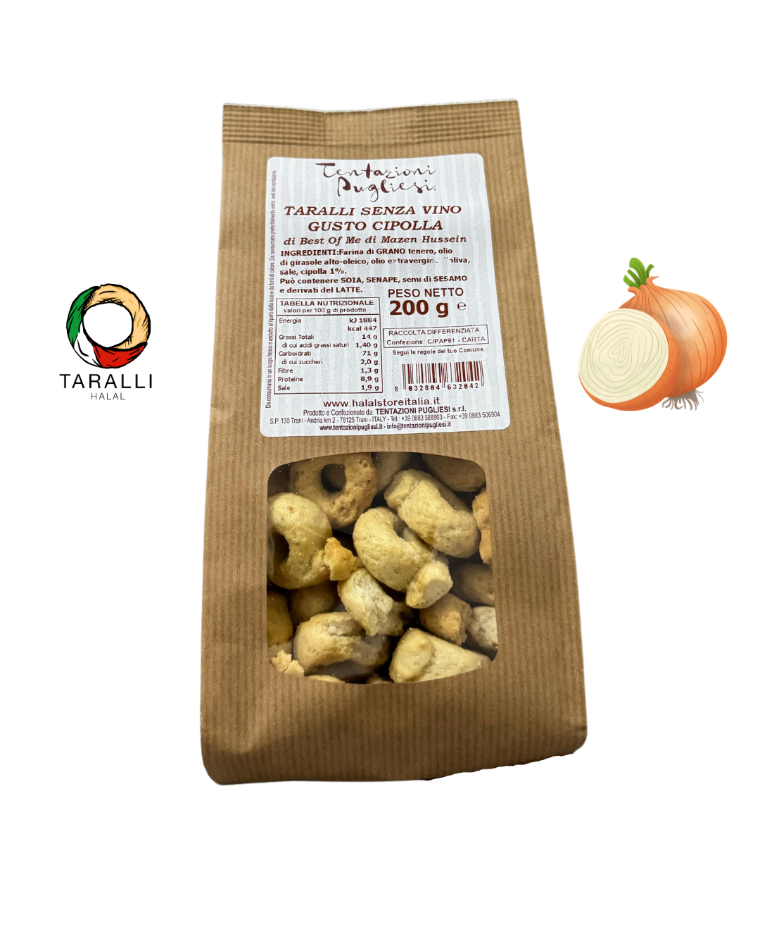 TARALLI CIPOLLA SENZA VINO HALAL - 200 GRAMMI.
